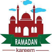 diseños de mezquita y saludos de Ramadán Kareem. icono de mezquita simple vector