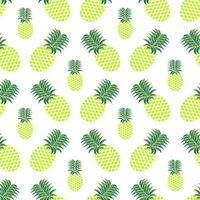 patrón sin fisuras de diseño de piña amarillo verde, sobre fondo blanco. diseños para papeles pintados, cubiertas, fondos y listo para imprimir en tela. ilustración vectorial vector