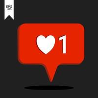 like icons for social media with number of likes. Notification vector social media icons. Message bubble notification flat interface on black background