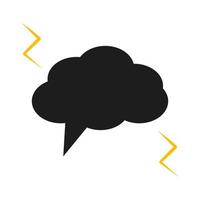 black cloud and yellow lightning vector icon