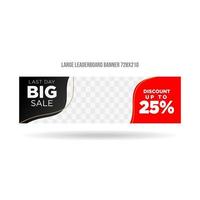 big sale leaderboard banner template vector