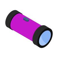 Isometric flashlight on a white background vector