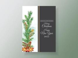 Elegant card template christmas theme vector