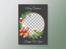 Elegant card template christmas theme vector