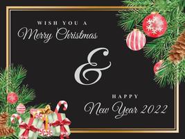 Beautiful card template christmas theme vector