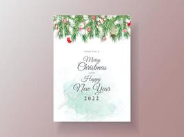Beautiful card template christmas theme vector