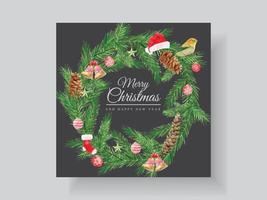 hermosa plantilla de tarjeta tema de navidad vector