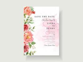 beautiful floral wedding invitation card vector