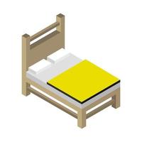 cama isométrica sobre un fondo blanco vector