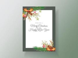 Elegant card template christmas theme vector