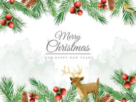 Beautiful card template christmas theme vector