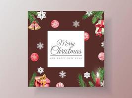 Beautiful card template christmas theme vector