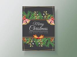 Elegant card template christmas theme vector