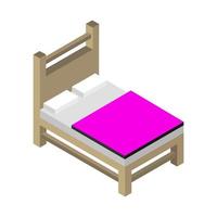 Isometric bed on a white background vector