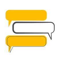 speech bubble for social media messages in the shape of a long yellow rectangle with black abstract lines. vector illustration element resource design