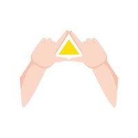 hands shaped triangle vector