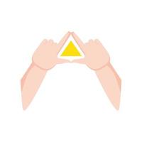 hands shaped triangle vector