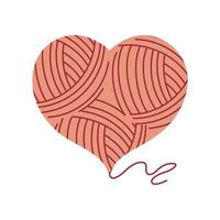 knitting wool heart vector