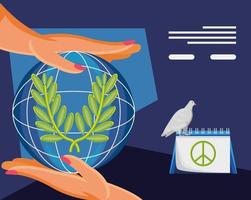 international day peace vector