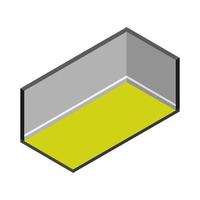 Isometric empty room on white background vector