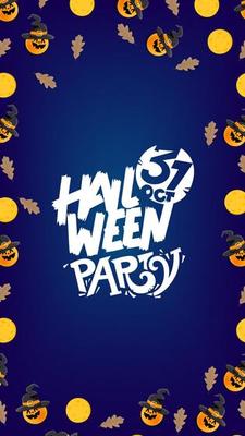 Halloween mobile story vector template with pumpkins