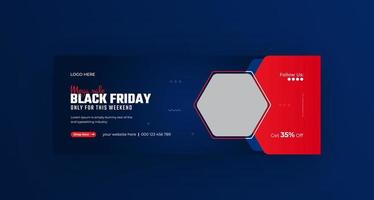 Black Friday timeline cover weekend sale social media banner design Pro download vector