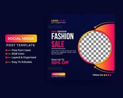 Creative Fashion sale banne social media post and web banner design Pro download vector
