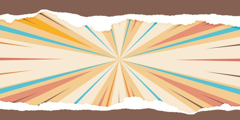 Pop art comic vintage background with hole or torn effect. Cartoon Vector Illustration