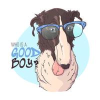 Hand drawn Borzoi dog portrait with accessories Vector. Isolated objects for your design. Each object can be changed and moved. vector