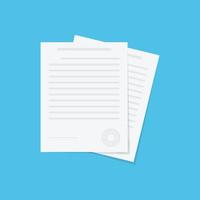 Contract document flat vector illustration