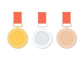 Medal set flat vector illustration