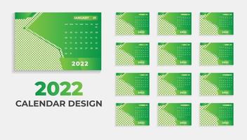 2022 diseño de calendario de escritorio y plantilla de calendario vector