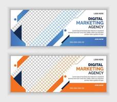 Digital marketing webinar web banner And social media post design vector
