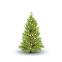 Realistic beautiful Christmas tree vector isolated on a white background