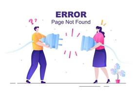 Lost Wireless Connection or Disconnected Cable, No Wifi Signal Internet, Page Not Found on Display Smartphone Screen. Background Vector Illustration