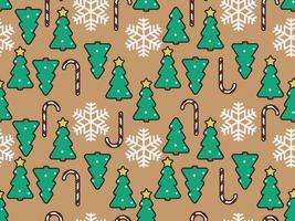 Seamless Pattern with Christmas Ornament Flat Design vector