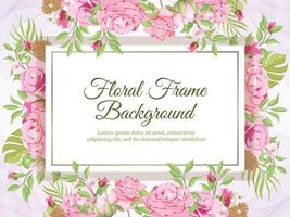 Fondo de banner de boda floral y plantilla de hojas vector