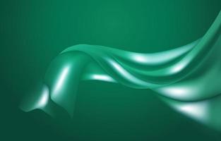 Abstract Flying Wave Dark Green Silk Satin Fabric Opening Ceremony Background vector