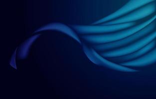 Fondo de ceremonia de apertura de tela de satén de seda azul oscuro de onda voladora abstracta vector