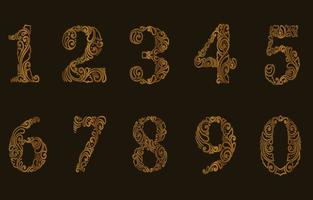 illustration a set of numbers pattern style vector