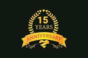 15 years anniversary logo and icon design vector