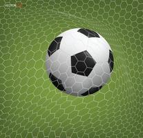 Soccer football ball in goal and white net. Vector. vector