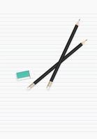 hoja de papel blanco para el conocimiento de los negocios con lápiz y goma de borrar. vector. vector