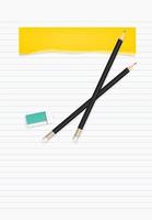 White paper sheet for business background with pencil and eraser. Vector. vector