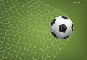 Soccer football ball in goal and white net. Vector. vector