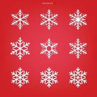 Snowflake icon set. Snowflake sign and symbol for Christmas template. Abstract star. Vector. vector