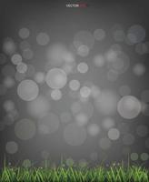 Green grass field with light blurred bokeh background. Vector. vector