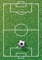 Soccer football ball on green grass of soccer field pattern and texture background. Illustration graphic. photo