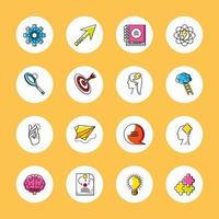 big idea round icons vector