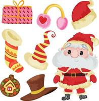 christmas element santa claus cute santa hat vector